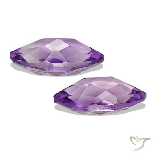 Gemas de Amatista Violeta medio claro natural de 1.22 ct, Marquesa, VVS-VS