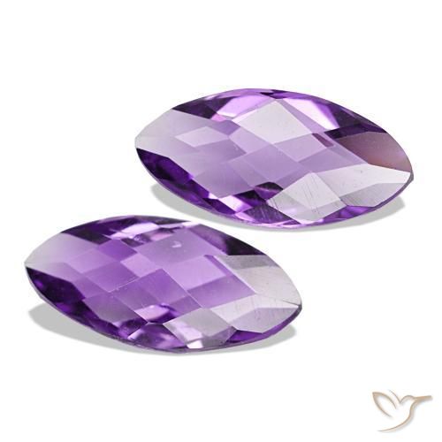 Gemas de Amatista Violeta rosáceo oscuro natural de 1.02 ct, Marquesa, VS
