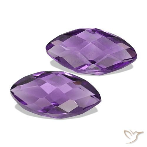 Gemas de Amatista Rosado-violeta medio natural de 1.25 ct, Marquesa, VS