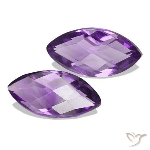 Gemas de Amatista Medium Light Purplish-Violet natural de 1.29 ct, Marquesa, VVS-VS