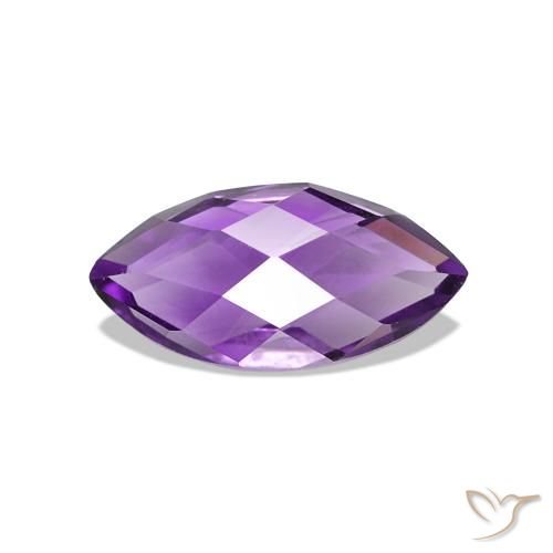 Amatista Violeta medio natural de 0.65 ct, Marquesa, VVS