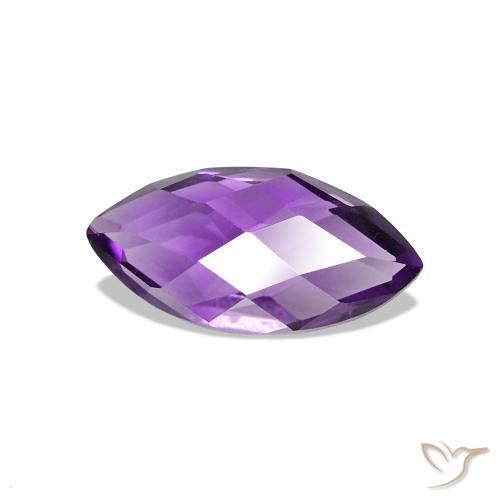 Amatista Violeta medio natural de 0.65 ct, Marquesa, VVS