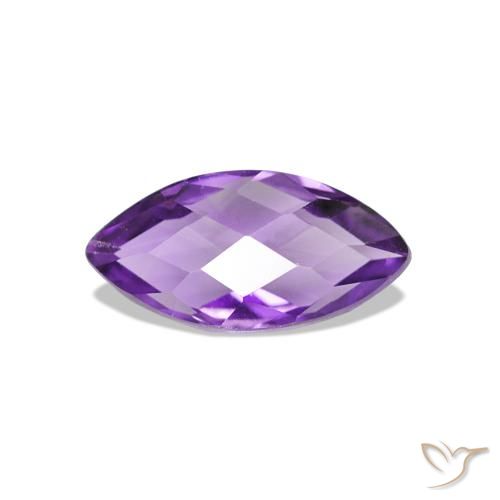Amatista Violeta medio natural de 0.56 ct, Marquesa, VVS