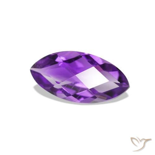 Amatista Violeta medio natural de 0.54 ct, Marquesa, VVS