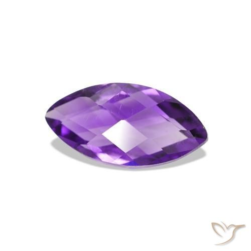 Amatista Violeta vívido natural de 0.58 ct, Marquesa, VVS-VS