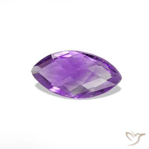 Amatista Violeta rosáceo oscuro natural de 0.55 ct, Marquesa, VS
