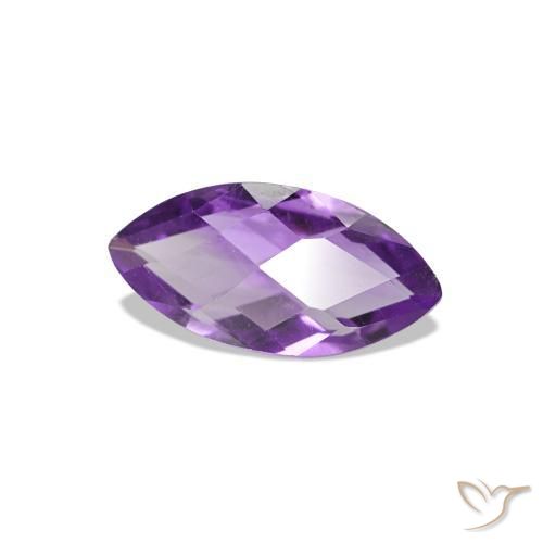 Amatista Violeta oscuro natural de 0.62 ct, Marquesa, VVS
