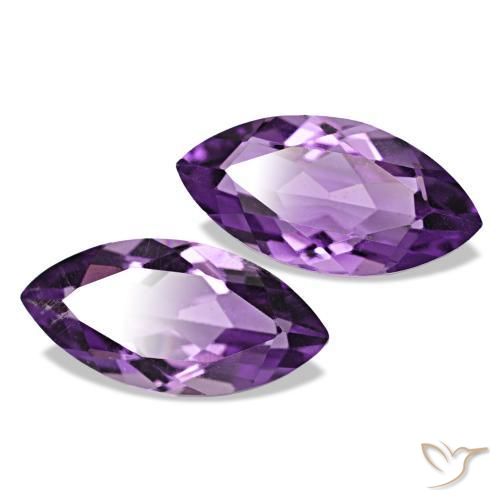 Gemas de Amatista Rosado-violeta medio natural de 1.92 ct, Marquesa, VS