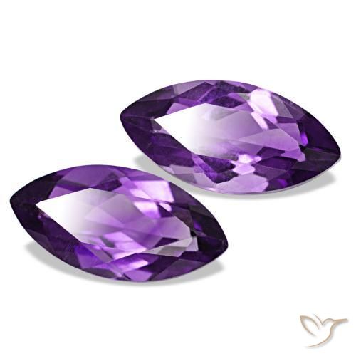 Gemas de Amatista Violeta vívido natural de 2.04 ct, Marquesa, VS