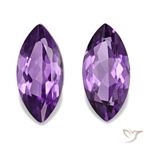 Gemas de Amatista Violeta vívido natural de 1.96 ct, Marquesa, VS