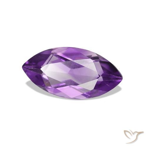 Amatista Rosado-violeta medio natural de 0.96 ct, Marquesa, VVS-VS