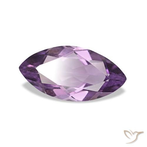Amatista Violeta medio claro natural de 0.91 ct, Marquesa, VVS-VS