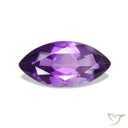 Amatista Violeta medio natural de 0.90 ct, Marquesa, VVS-VS