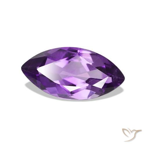 Amatista Violeta medio natural de 0.90 ct, Marquesa, VVS-VS