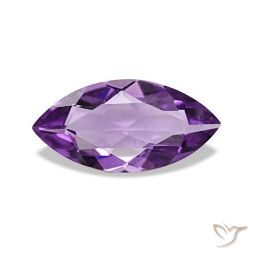 Amatista Violeta medio natural de 0.78 ct, Marquesa, VVS-VS