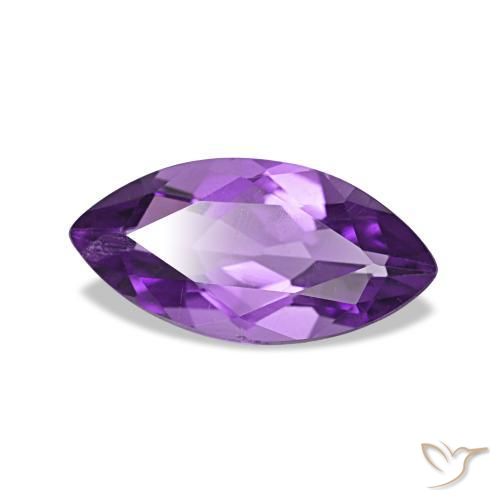 Amatista Violeta púrpura intenso natural de 0.92 ct, Marquesa, VS