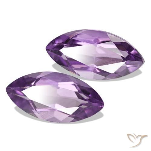 Gemas de Amatista Violeta medio natural de 2.29 ct, Marquesa, VS