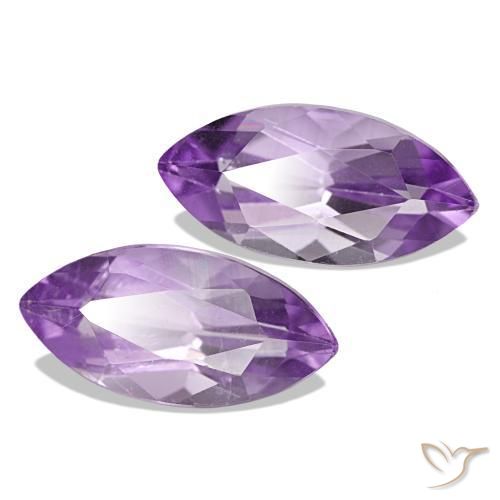 Gemas de Amatista Violeta medio claro natural de 2.20 ct, Marquesa, VVS-VS