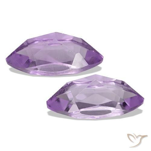 Gemas de Amatista Violeta medio claro natural de 2.20 ct, Marquesa, VVS-VS