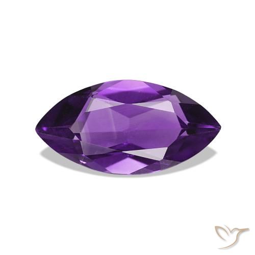 Amatista Violeta medio natural de 0.86 ct, Marquesa, VVS