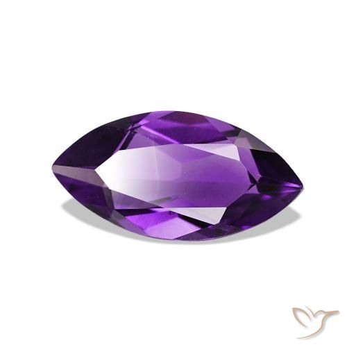 Amatista Violeta medio natural de 0.86 ct, Marquesa, VVS