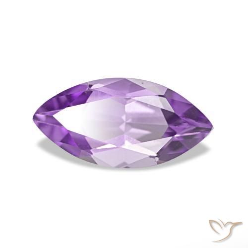 Amatista Violeta medio claro natural de 0.96 ct, Marquesa, VVS
