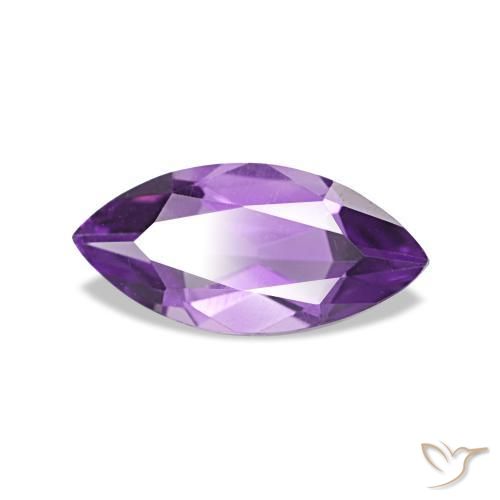 Amatista Rosado-violeta medio natural de 0.82 ct, Marquesa, VVS
