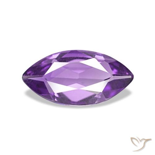 Amatista Violeta medio natural de 0.68 ct, Marquesa, VVS