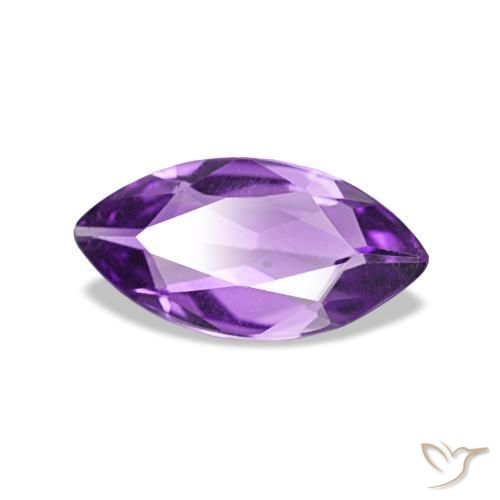 Amatista Violeta medio natural de 0.68 ct, Marquesa, VVS