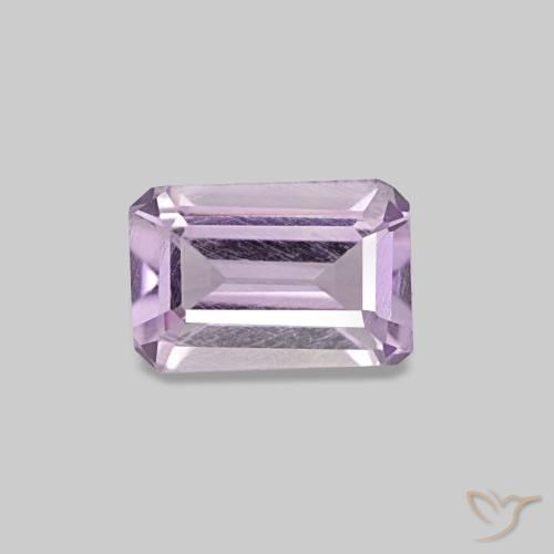 Amatista violeta de 0,49 ct, corte esmeralda, VS