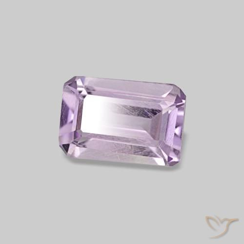 Amatista violeta natural de 0,49 ct, corte esmeralda, VS