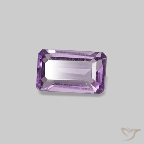 Amatista Violeta medio claro natural de 0.29 ct, corte esmeralda, VS