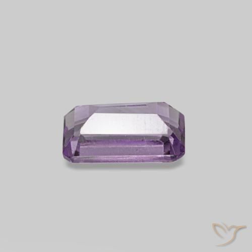 Amatista Violeta medio claro natural de 0.29 ct, corte esmeralda, VS