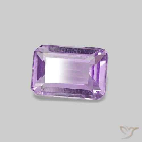 Amatista violeta natural de 0,55 ct, corte esmeralda, VS