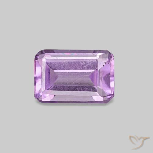 0.51ct Violeta rosado medio Amatista, corte esmeralda, VS