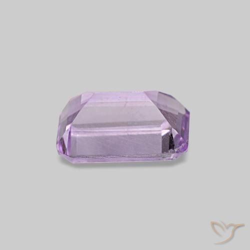 Amatista Violeta rosado medio natural de 0.51 ct, corte esmeralda, VS