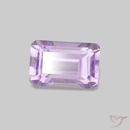 Amatista Violeta claro natural de 0.55 ct, corte esmeralda, VS