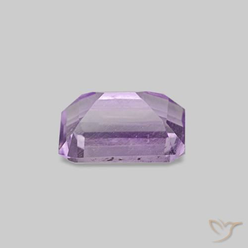 Amatista Violeta claro natural de 0.55 ct, corte esmeralda, VS