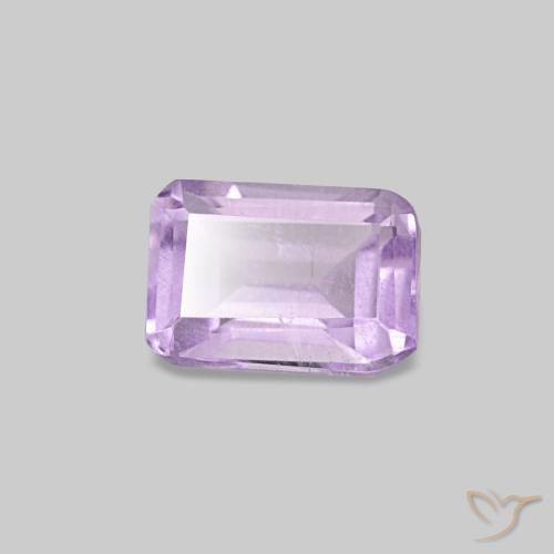 Amatista Violeta medio natural de 0.48 ct, corte esmeralda, VS