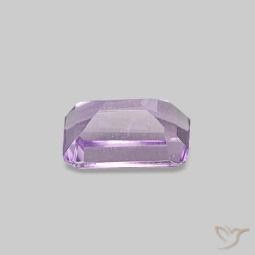 Amatista Violeta medio natural de 0.48 ct, corte esmeralda, VS