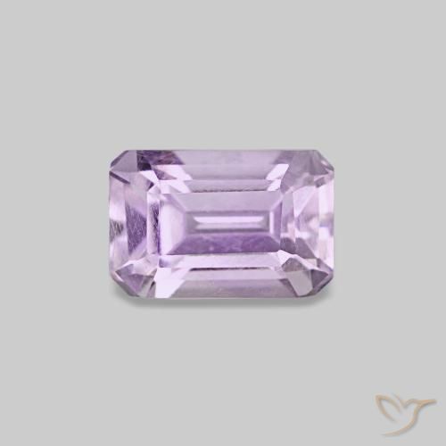 0.60ct Violeta rosáceo claro Amatista, corte esmeralda, VS