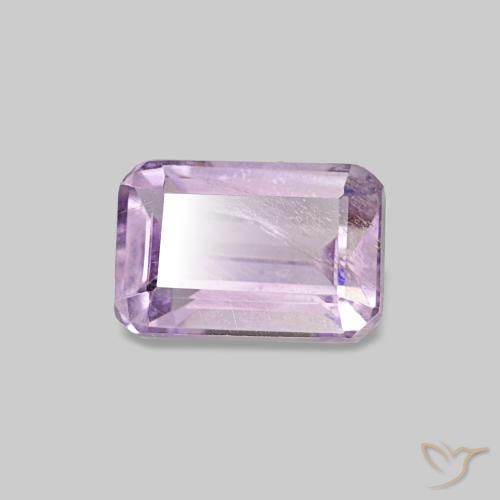 Amatista Magenta claro natural de 0.60 ct, corte esmeralda, VS