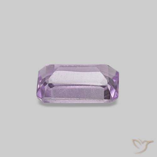 Amatista Violeta rosáceo claro natural de 0.29 ct, corte esmeralda, VS