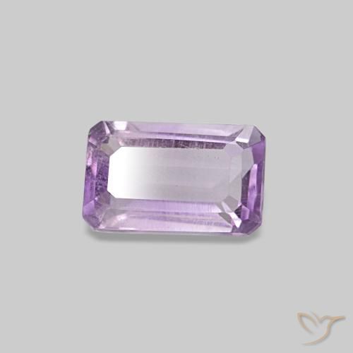 Amatista Violeta rosado medio natural de 0.28 ct, corte esmeralda, VS