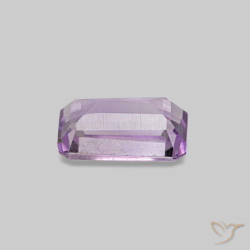 Amatista Violeta rosado medio natural de 0.28 ct, corte esmeralda, VS