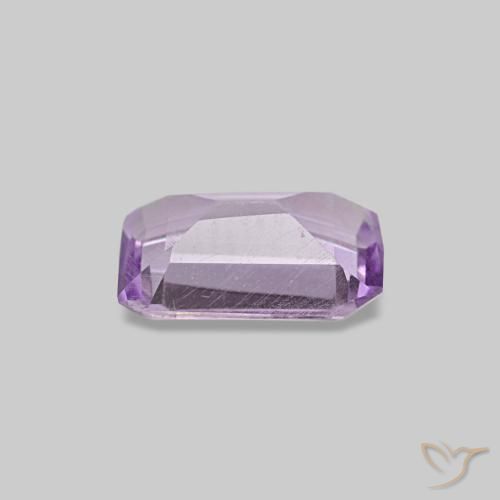 Amatista violeta natural de 0,40 ct, corte esmeralda, VS