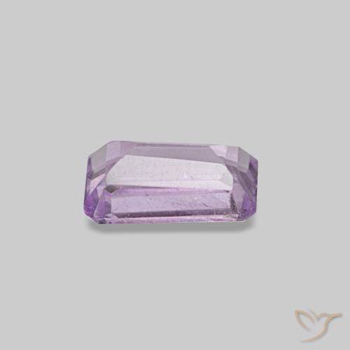 Amatista Violeta rosado medio natural de 0.31 ct, corte esmeralda, VS