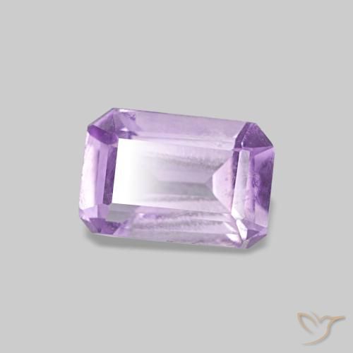Amatista Violeta medio natural de 0.47 ct, corte esmeralda, VS
