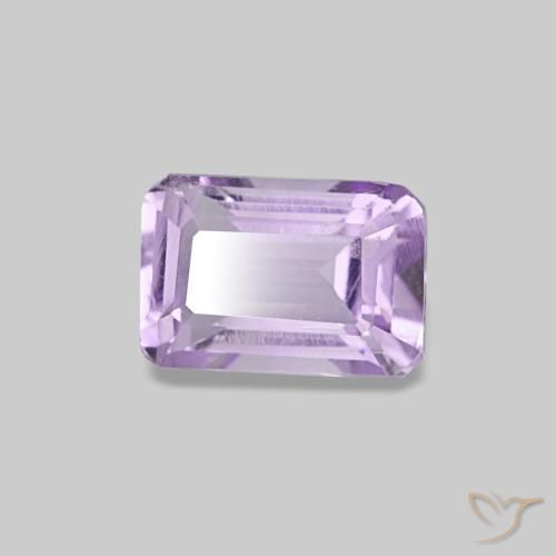 Amatista violeta natural de 0,54 ct, corte esmeralda, VS
