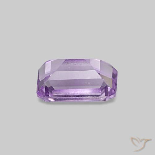 Amatista violeta natural de 0,54 ct, corte esmeralda, VS